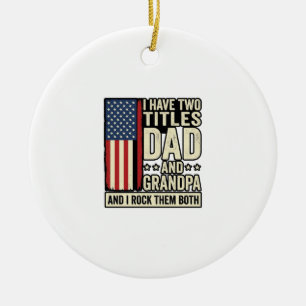 Dad Opa Vintage Patriotisches Familien-Shirt-Desig Keramik Ornament
