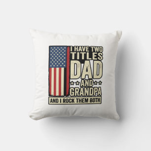 Dad Opa Vintage Patriotisches Familien-Shirt Desig Kissen
