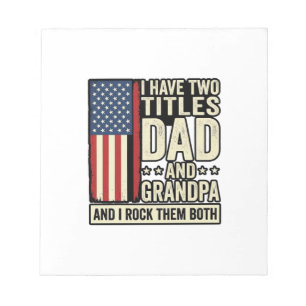 Dad Opa Vintage Patriotisches Familien-Shirt Desig Notizblock