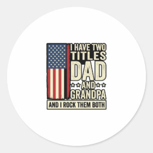 Dad Opa Vintage Patriotisches Familien-Shirt Desig Runder Aufkleber