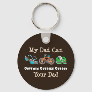 Dad Outswim Outbike Outrun Triathlon Key Chain Schlüsselanhänger