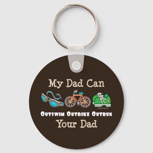 Dad Outswim Outbike Outrun Triathlon Key Chain Schlüsselanhänger (Vorderseite)