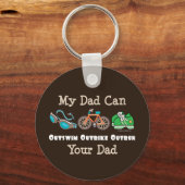 Dad Outswim Outbike Outrun Triathlon Key Chain Schlüsselanhänger (Vorderseite)