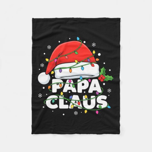 Dad Papa Claus Christmas Lights Family Matching Lo Fleecedecke (Vorderseite)