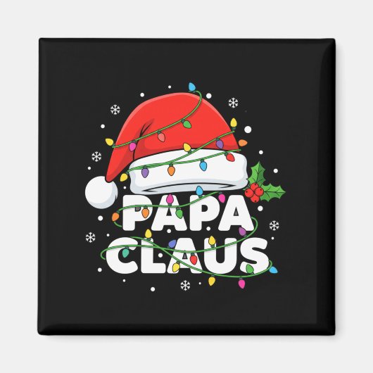 Dad Papa Claus Christmas Lights Family Matching Lo Magnet (Vorne)