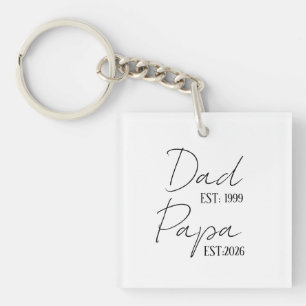 Dad & Papa EST Personalisiert Neues Opa-Geschenk Schlüsselanhänger