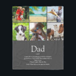 Dad Papa Father Definition 6 Photo Collage Gray Fleecedecke<br><div class="desc">Personalise with 6 favourite photos and personalized text for your special dad or papa to create a unique gift for Father's day, birthdays, Christmas or any day you want to show how much he means to you. A perfect way to show him how amazing he is every day. Designed by...</div>