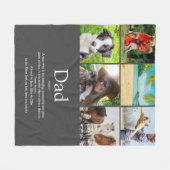 Dad Papa Father Definition 6 Photo Collage Gray Fleecedecke (Vorderseite (Horizontal))