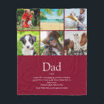 Dad Papa Father Definition 6 Photo Fun Burgundy Fleecedecke<br><div class="desc">Personalise with 6 favourite photos and personalized text for your special dad or papa to create a unique gift for Father's day, birthdays, Christmas or any day you want to show how much he means to you. A perfect way to show him how amazing he is every day. Designed by...</div>
