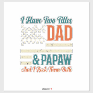 Dad Papaw Vintage Patriotisches Familien-Shirt Des Aufkleber