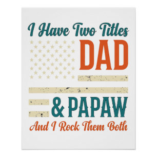Dad Papaw Vintage Patriotisches Familien-Shirt Des Poster