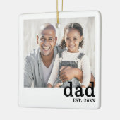 Dad Personalized Photo Christmas Keramikornament (Links)