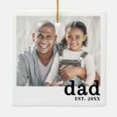 Dad Personalized Photo Christmas Keramikornament (Rückseite)