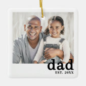 Dad Personalized Photo Christmas Keramikornament (Vorderseite)