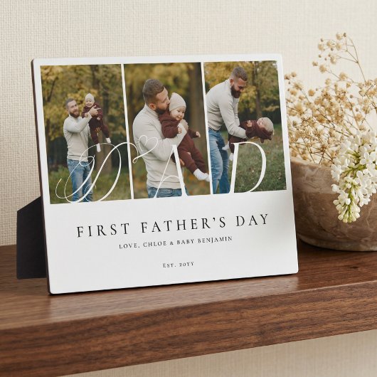 Dad Photo Collage First Father's Day Keepsake Gift Fotoplatte