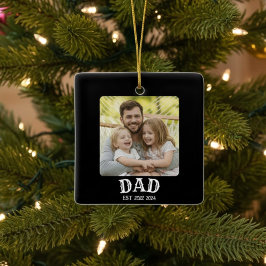 Dad Photo Established Keramikornament