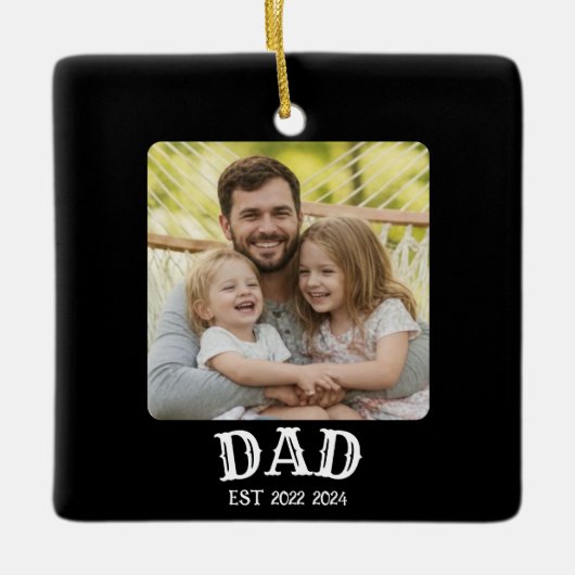 Dad Photo Established Keramikornament (Vorderseite)