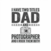 Dad Photographer Vintage Engraving Shirt Design_1 Aufkleber (Vorderseite)