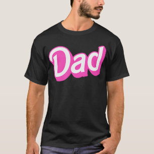 Dad Pink White Überlappende Schrift T-Shirt