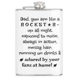 Dad Rockstar 8oz Flask, Birthday Gift From Kids, Flachmann