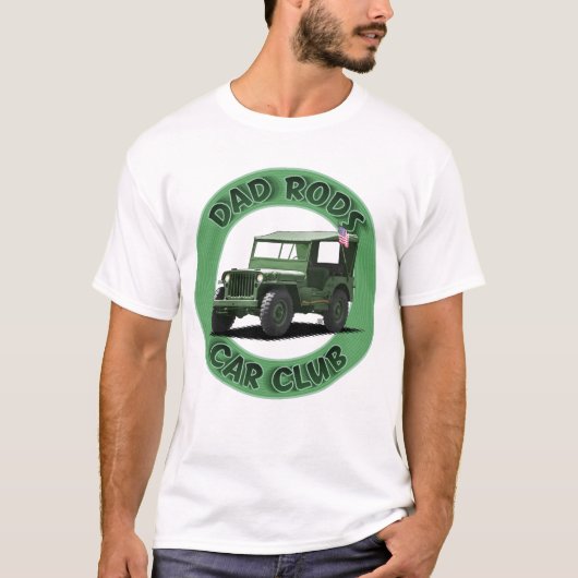 Dad Rods Car Club Army Car T-Shirt (Vorderseite)