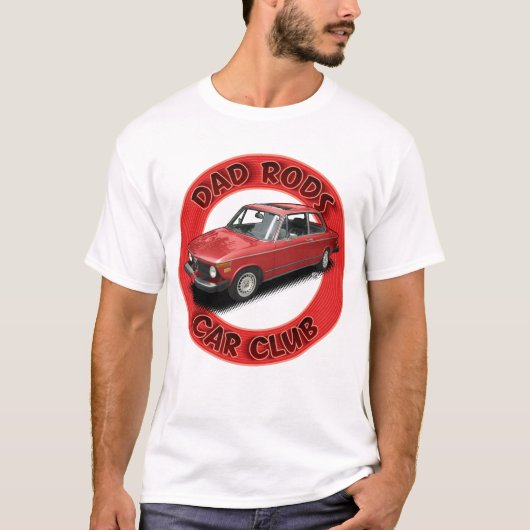 Dad Rods Car Club Red 2001 Car T-Shirt (Vorderseite)