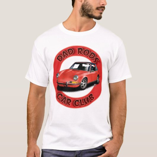 Dad Rods Car Club Red 911 Car T-Shirt (Vorderseite)