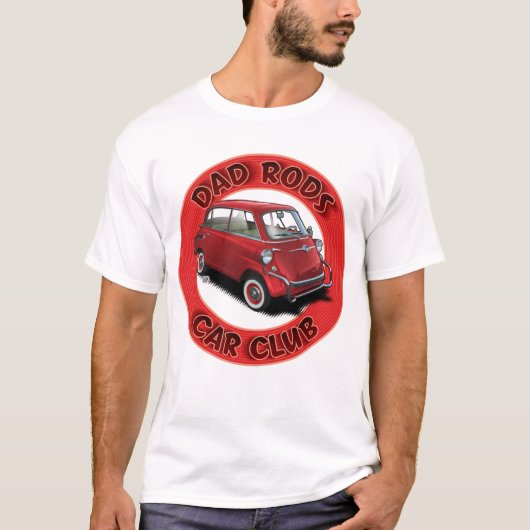 Dad Rods Car Club Red Bubble Car T-Shirt (Vorderseite)