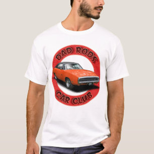 Dad Rods Car Club Red Charger Auto T-Shirt