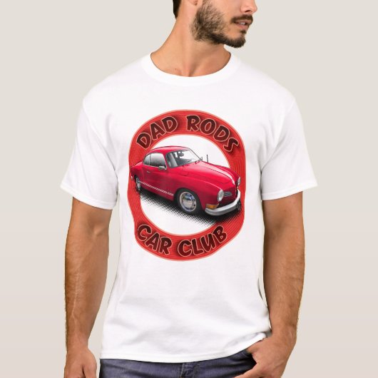 Dad Rods Car Club Red Ghia Car T-Shirt (Vorderseite)