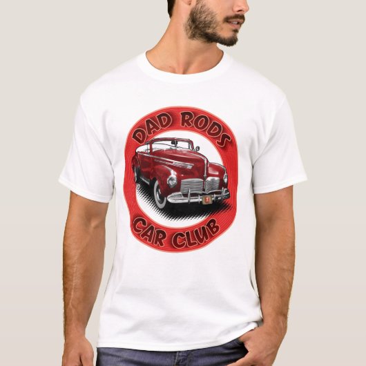 Dad Rods Car Club Red Hudson Convertible T-Shirt (Vorderseite)
