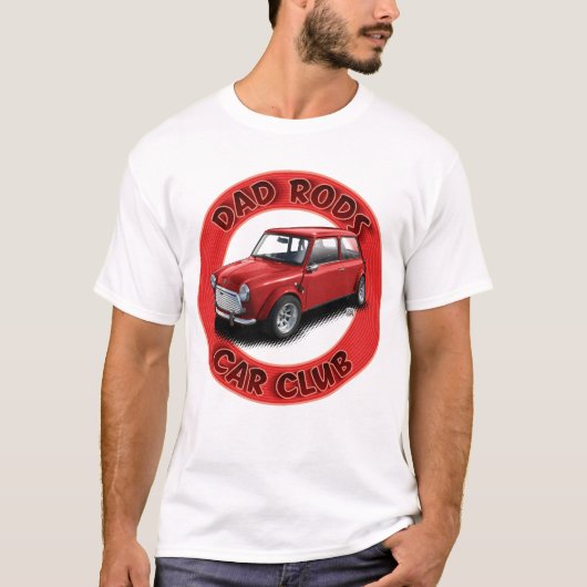 Dad Rods Car Club Red Mini Car T-Shirt (Vorderseite)