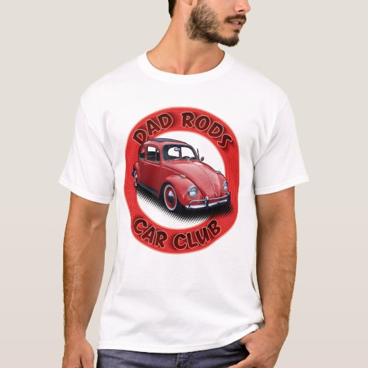 Dad Rods Car Club Red People's Car T-Shirt (Vorderseite)