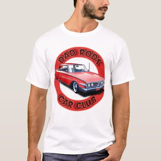 Dad Rods Car Club Red Ranger Car T-Shirt (Vorderseite)