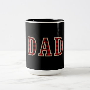DAD Rustic Rot Schwarz Büffel Karo Quadrat Zweifarbige Tasse