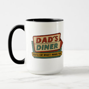 Dad’s Diner Retro-Schild – Ben-Day 1950er Pop-Art Tasse