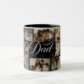 Dad-Script-Typografie 10-Foto-Collage Zweifarbige Tasse (Mittel)
