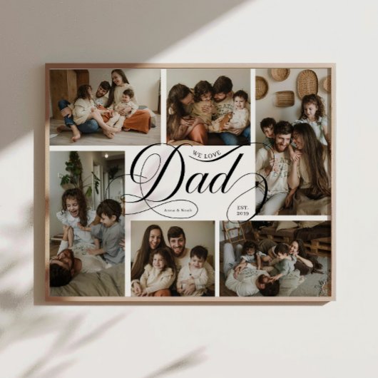 Dad-Script-Typografie 6-Foto-Collage Poster