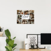 Dad-Script-Typografie 6-Foto-Collage Poster (Heimbüro)