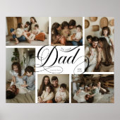 Dad-Script-Typografie 6-Foto-Collage Poster (Vorne)