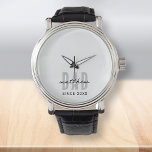 Dad Since 20XX Modern Simple Preppy Armbanduhr<br><div class="desc">This simple and modern design is composed of san serif typography.</div>