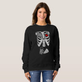 Dad Skeleton Halloween Beer Pizza Pregnancy Couple Sweatshirt (Vorne ganz)