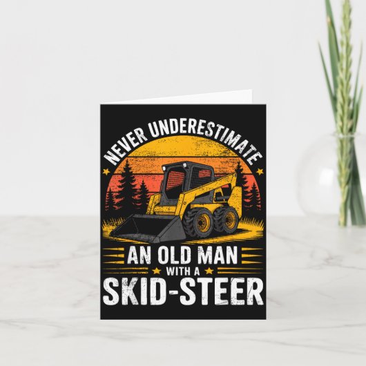 Dad Skid Steer Operator Father Construction Heavy Karte (Vorderseite)