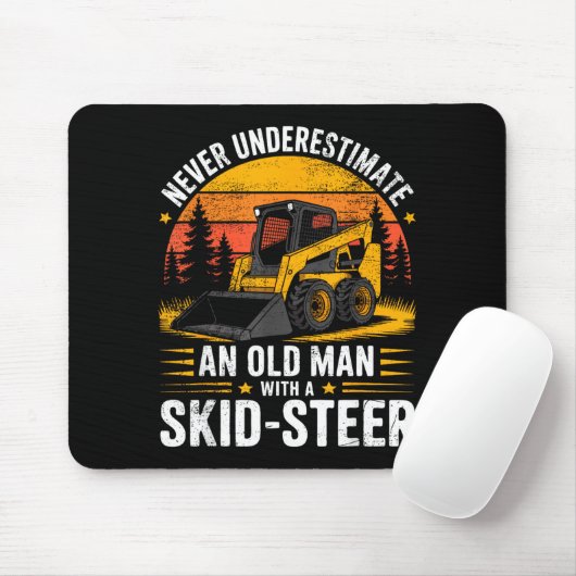 Dad Skid Steer Operator Father Construction Heavy Mousepad (Mit Mouse)