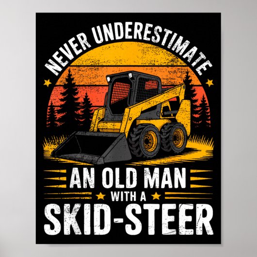 Dad Skid Steer Operator Father Construction Heavy  Poster (Vorne)