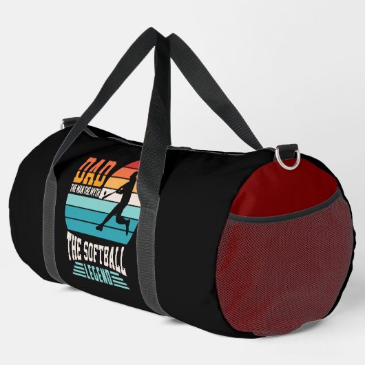 Dad Softball Legend Retro Sunset Duffle Bag (Rechte Ecke)