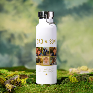 Dad & Son Gold Family 6 Foto  Trinkflasche