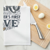 Dad Son Hero Daughter Love Vintage Typography Shir Geschirrtuch (Viertel Falte)