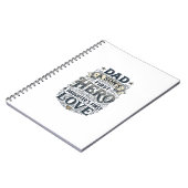 Dad Son Hero Daughter Love Vintage Typography Shir Notizblock (Linke Seite)