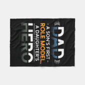 Dad Son Role Model Daughter Hero Quote Fleecedecke (Vorderseite (Horizontal))